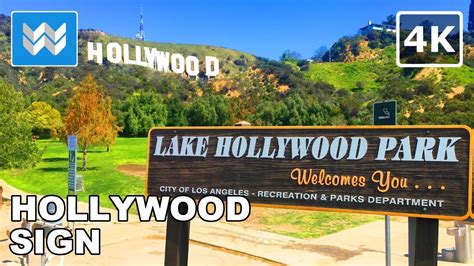 [4K] HOLLYWOOD SIGN - Lake Hollywood Park in Los Angeles California USA ...