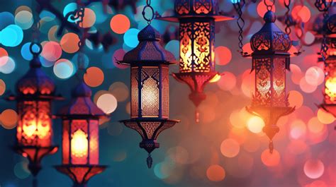 Ramadan Lanterns Flat Stylish Design Happy Ramadan Background, Islamic ...