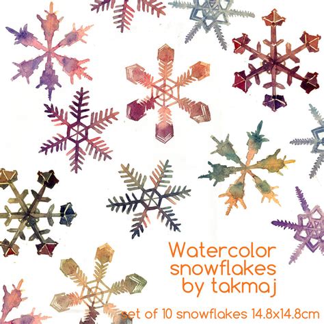 watercolor snowflakes by takmaj on DeviantArt