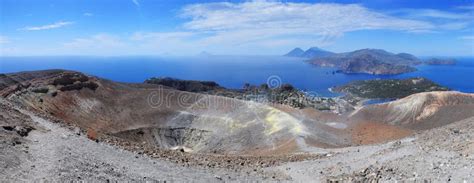 Volcano, Aeolian (Lipari) Islands - Panorama Stock Photo - Image of travel, lipari: 15651398