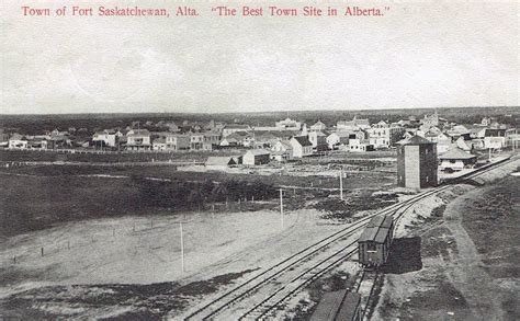 Fort Saskatchewan in 1907. The C.N.R. Station can be seen on the right ...