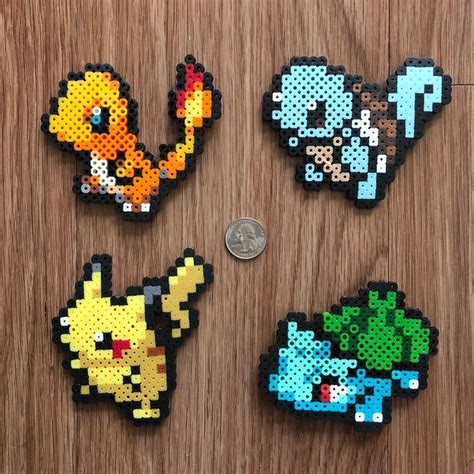 Electric Fire Water Plant Monster Perler Bead | Etsy | Pokemon bead, Perler beads designs, Bead ...