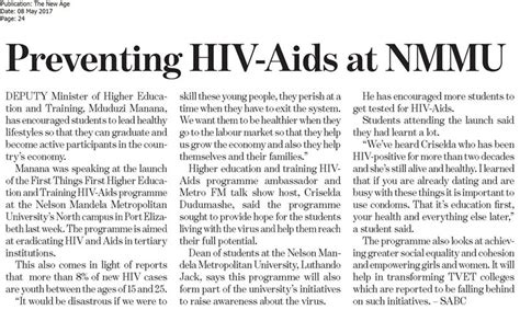 Preventing HIV-Aids at NMMU - News