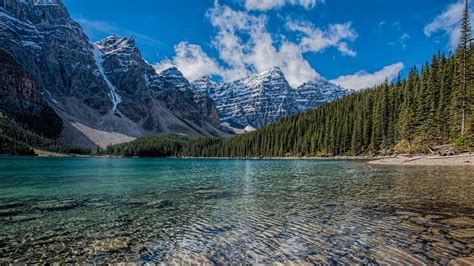 louise, lake, mountains, canada, 4k HD Wallpaper