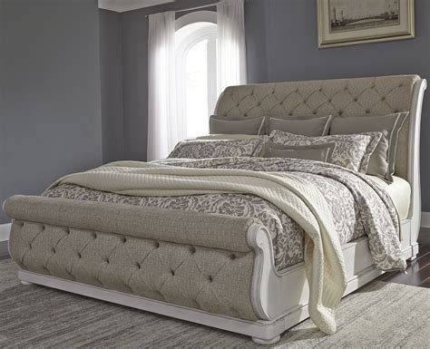 Liberty Abbey Park Antique White King Upholstered Sleigh Bed - Abbey Park Collection: 8 Reviews ...