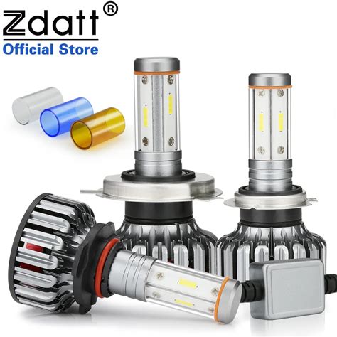 Zdatt 4 Sides 12000Lm H7 Led Canbus H4 LED Bulb H11 100W Headlight H8 ...