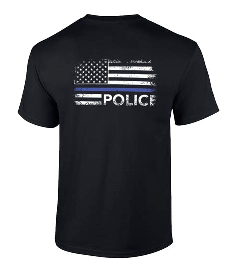 Thin Blue Line Distressed American Flag Police T-shirt-xxl - Walmart.com