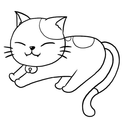 Un dibujo en blanco y negro de un gato durmiendo. | Vector Premium