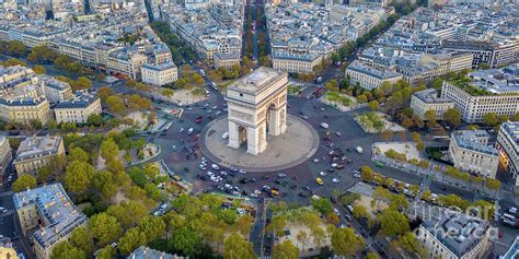 Over Paris Arc de Triomphe Fall Colors Photograph by Mike Reid - Fine Art America