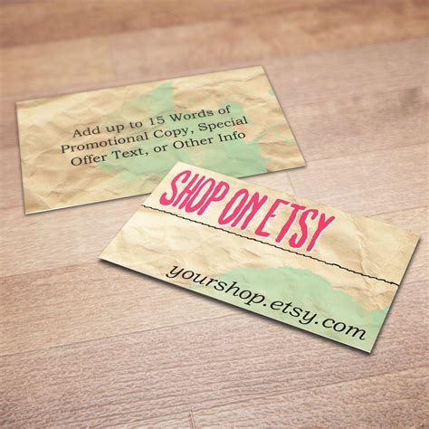 100 Custom Business Cards for Promoting Your Etsy Shop