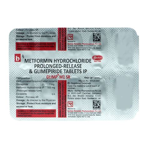 Glimp M1 SR Tablet | Uses, Side Effects, Price | Apollo Pharmacy