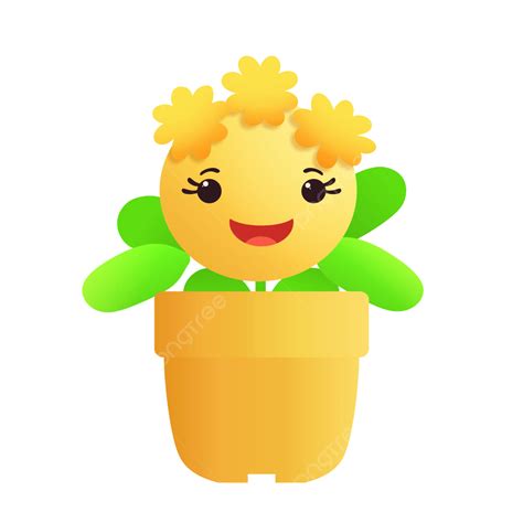 Happy Sun Flower On Pot, Happy, Pot, Sun Flower PNG Transparent Clipart Image and PSD File for ...