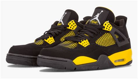 Air Jordan 4 Thunder 308497-008 - Air Jordan 4 Retro Yellow, HD Png ...