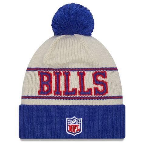 Men's New Era Royal Buffalo Bills 2023 Sideline Historic Pom Cuffed Kn ...