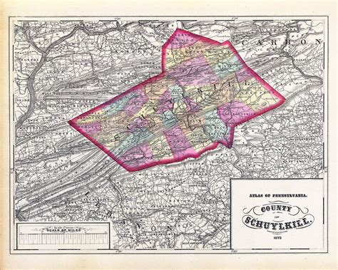 1872 Map of Schuylkill County Pennsylvania - Etsy nel 2024