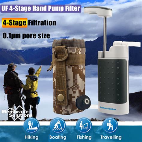 2X Water Purifier Survival Filter Pump Portable Purifier F Hiking ...