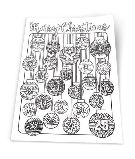 Advent Calendar Coloring Sheet - Amanda Gregory's Coloring Pages