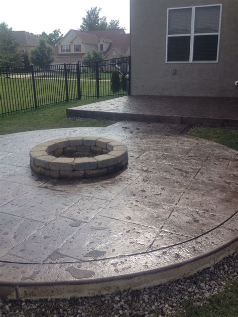 Stamped Concrete Patio With Fire Pit Pictures - JuanMurray