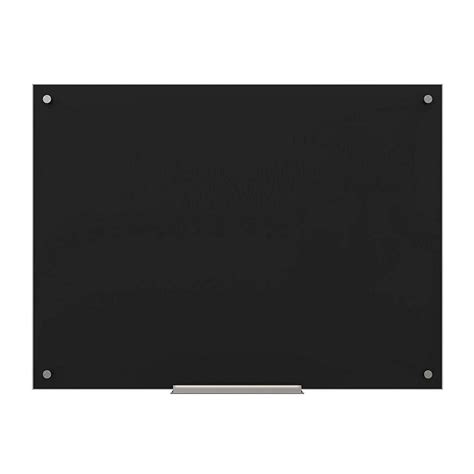 U Brands 47 in. x 35 in. Black Surface Frameless Glass Dry Erase Board ...