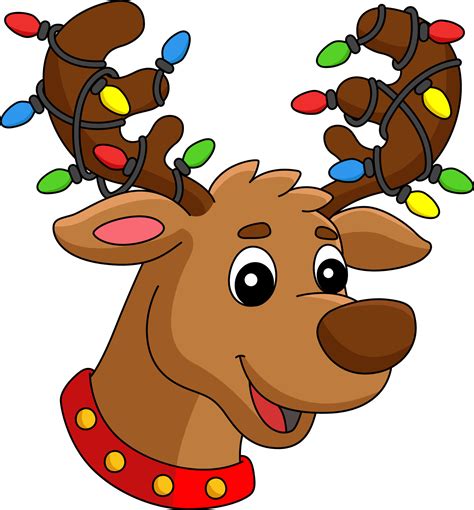 Christmas Reindeer Head Cartoon Colored Clipart 10789495 Vector Art at Vecteezy