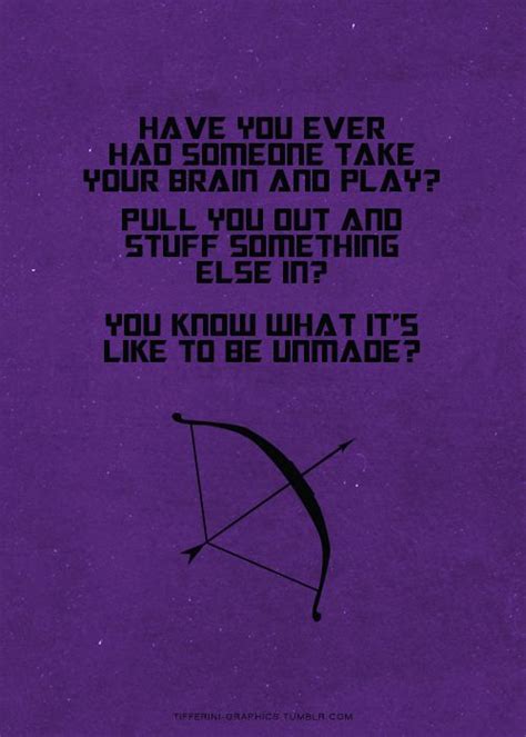 About the only line that Hawkeye has in the whole avengers movie. Lol ...