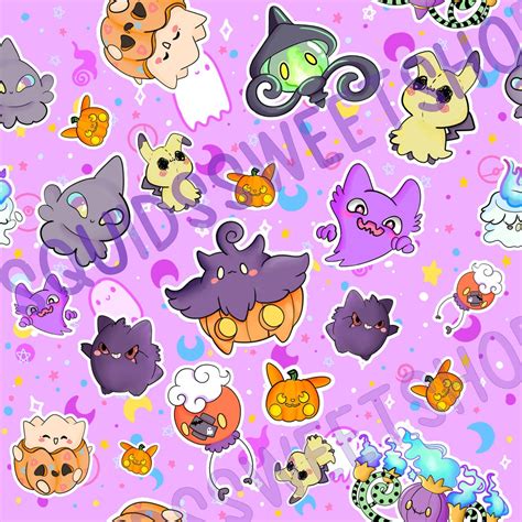 Halloween Pokemon Seamless Digital File - Etsy