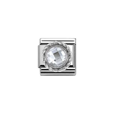 Nomination Classic CZ Silver Faceted White Charm 330601/010