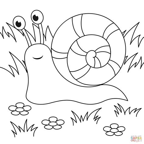 Cute Snail coloring page | Free Printable Coloring Pages