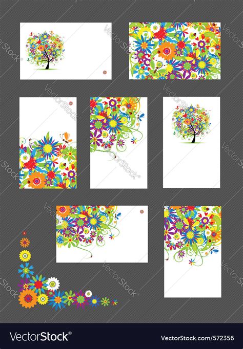 Floral business cards Royalty Free Vector Image