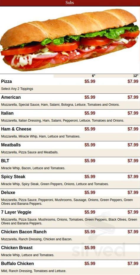 East of Chicago Pizza menu in New Philadelphia, Ohio, USA