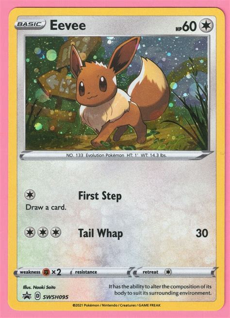 Eevee Holo Black Star Promo Pokemon Card Sword & Shield SWSH095 NM Values - MAVIN