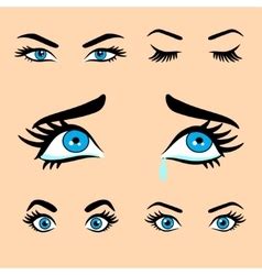 Women eyes expressions set 2 Royalty Free Vector Image