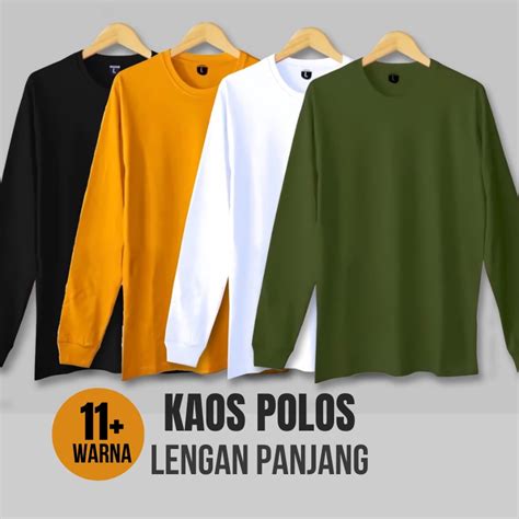 Jual KAOS POLOS PREMIUM COTTON LENGAN PANJANG - KAOS POLOS LENGAN PANJANG PRIA WANITA | Shopee ...