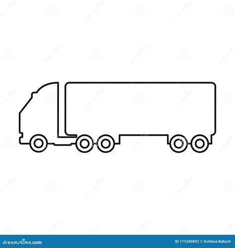 Truck Vector Icon.outline Vector Icon Isolated on White Background ...