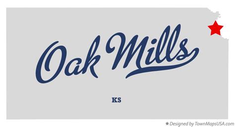 Map of Oak Mills, KS, Kansas