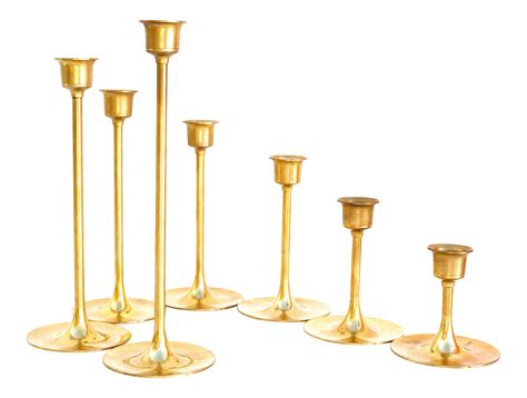 Vintage Brass Candlestick Holders | Set of Seven | Chairish
