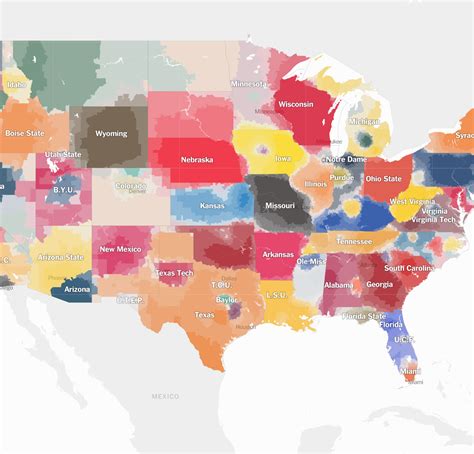 The New York Times Reveals College Football Fan Map | News, Scores ...