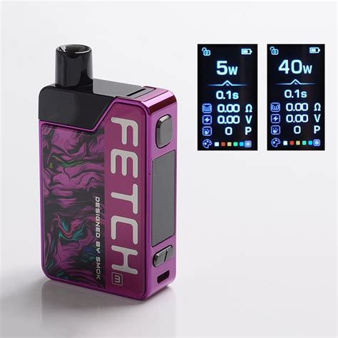 Buy Authentic SMOKTech Fetch Mini 40W 1200mAh VW Mod Pod Purple Kit