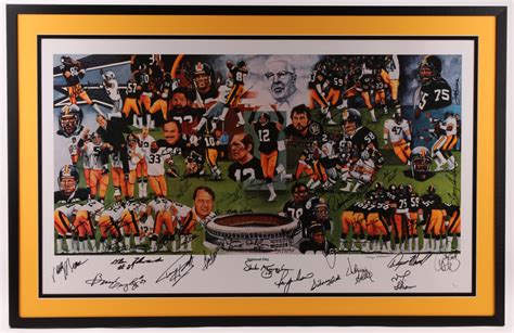 Steelers Hall of Famers & Stars 29x45 Custom Framed Lithograph Signed ...