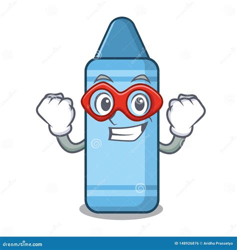 Super Hero Blue Crayon in the Cartoon Column Stock Vector ...