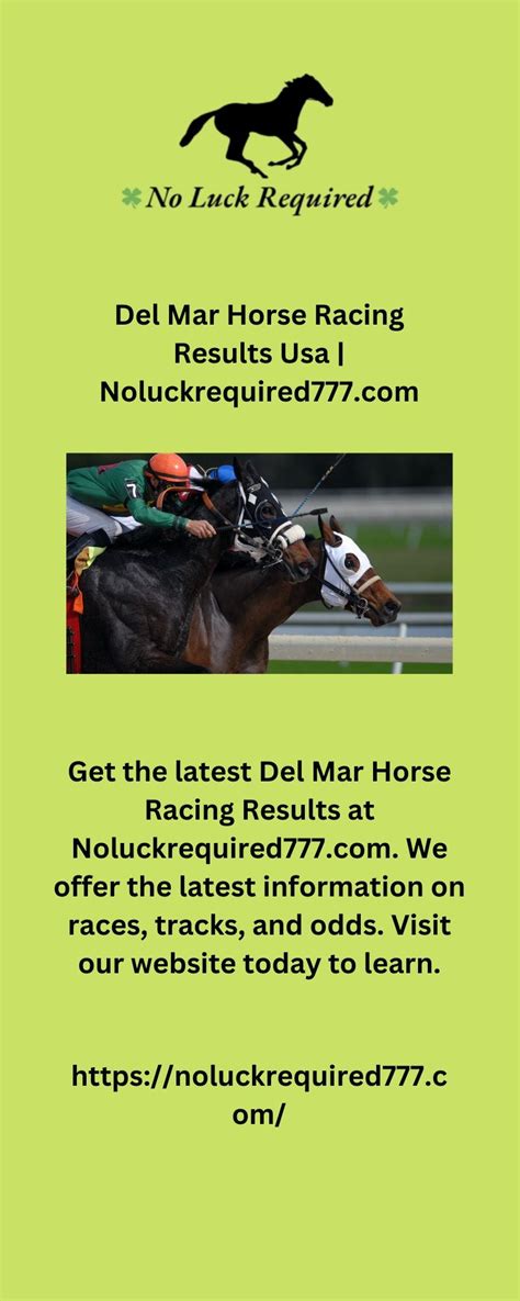 Del Mar Horse Racing Results Usa | Noluckrequired777.com ...