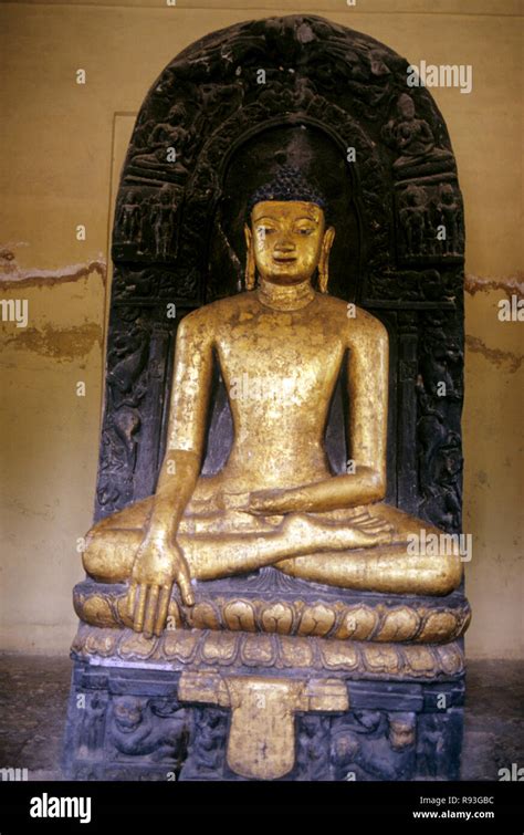 Golden statue of Buddha, kushinagar, india Stock Photo - Alamy