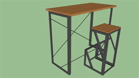 Industrial HighBar Table and Bar Stool | 3D Warehouse