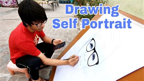 Drawing Self Portrait 😍 A1 Size - YouTube