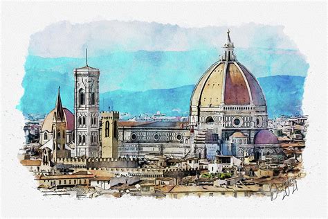 Florence Italy Painting by Dreamframer Art - Fine Art America