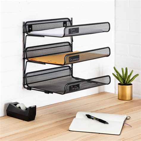 3-tier Mesh Desk Organizer, Black