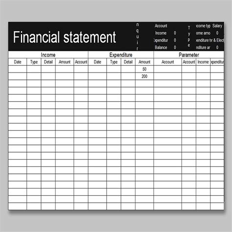 Personal Financial Statement Template Excel