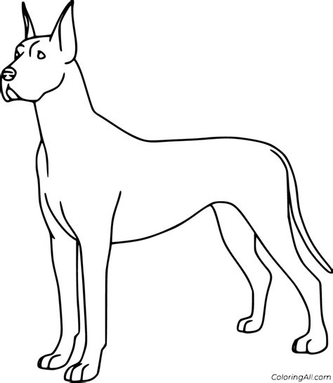 12 free printable Great Dane coloring pages, easy to print from any device and automatically fit ...