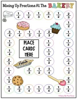 Fractions Activity for First Grade Fractions Game for Math Stations