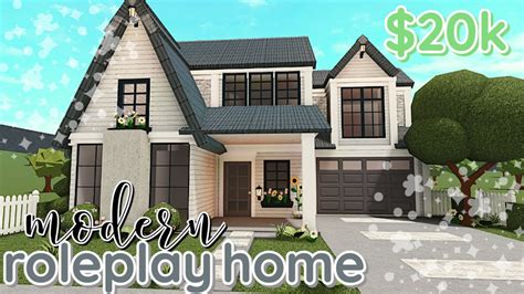 20k Bloxburg MODERN Family House Build: 2 Story *WITH VOICE* - YouTube